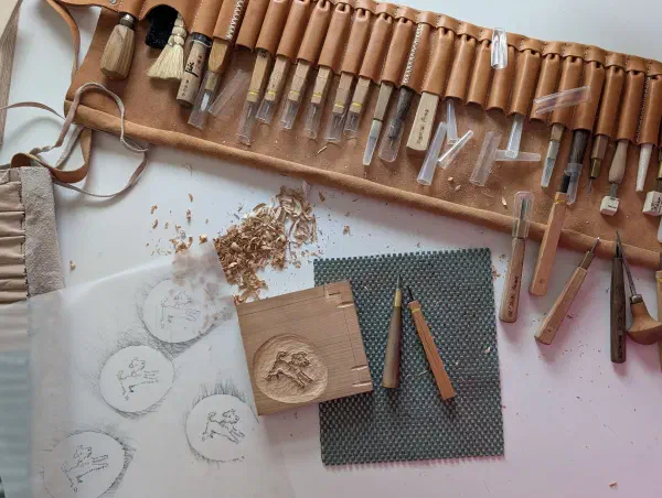 Traditional Mokuhanga materials and tools